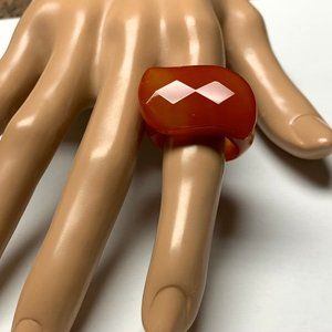 NWOT Faceted Banded Agate/Inclusion Ring 9 1/2 😮